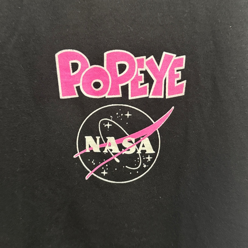 Popeye Black T-Shirt with Pink Logo - Picture 2 of 3